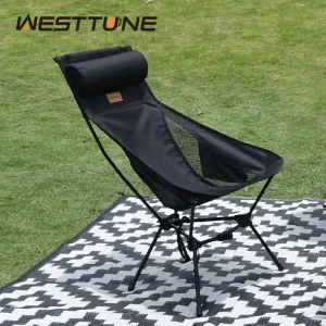 WESTTUNE Outdoor Folding Chairs with Headrest and Storage Bag