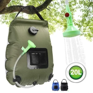 20L Outdoor Solar Heated Camping Shower Bag, durable PVC.