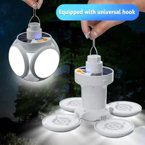 1200mAh Light Bulb IPX4 Waterproof Solar USB DC Rechargeable Emergency Night Lamp 5 Modes 500LM Lamp.