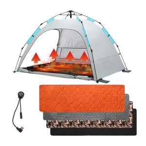 Heated Sleeping Bag Pad Mattress USB Power Warm Heating Mat 3-Level Temperature,