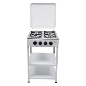 Portable Gas Stove 4 Burner with Shelf Stand, Wind Block Cover, Auto Ignition.