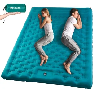 Infaltable DBL size Sleeping Pad, extra thickness with built in pump, lightweight.