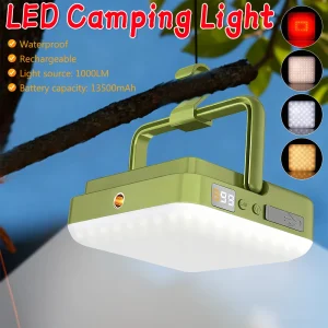 LED Camping Lantern 1000LM Strong Tent Light, Rechargeable.