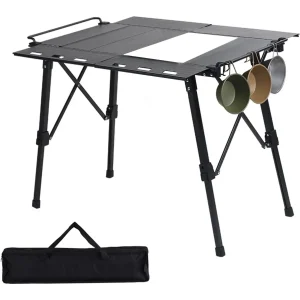 Camping Table, adjustable Height, Extended Frames, Hanging Bar and Clamps.