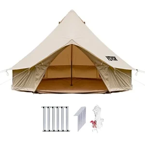 Canvas Bell Tent - 4 Seasons Breathable 100 Cotton Canvas Yurt - w/Stove Jack,