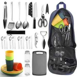 Camping Essentials, Cooking Utensils and Accessories, Gear Must Haves, Comes with Camping dinnerware.