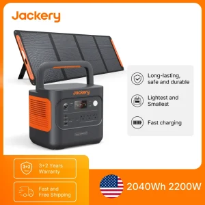 Jackery Explorer 2000v Solar Generator Power Station with 200W Solar Panel,