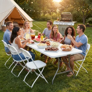 JHK 4/6/8 FT Portable Folding Outdoor Heavy Duty Table