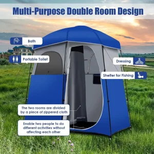Spacious Double Room Shower/Toilet/Changing Tent with Floor,