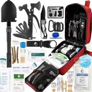 142-Piece Emergency Survival Kit, Pocket Essential Gear for Camping, Outdoor Adventure