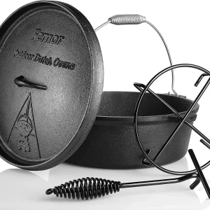 Femor Dutch Oven Cast Iron 5,8L Camping Cookware