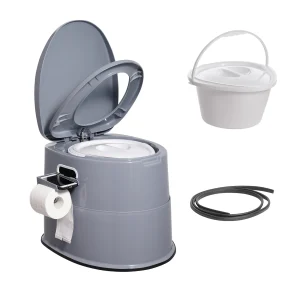 SucceBuy Portable Toilet for Camping, 1.3G Detachable Inner Bucket Travel Toilet