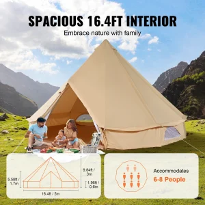 SucceBuy Canvas Bell Tent 4 Seasons 3/4/5/6/
