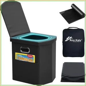 Extra Large Portable Toilet for Adults, Folding Camping Toilet with Lid