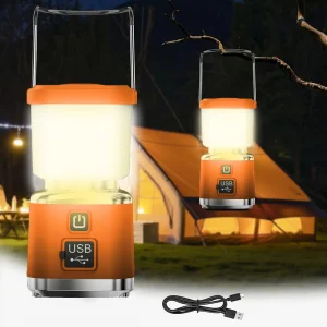 Camping Light Power Bank LED, 4 Lighting Steps Dimming Waterproof Outdoor/ Tent Light